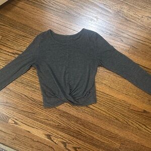 Women’s Alo Yoga Cropped Ribbed Grey Sweater Top Sz XS